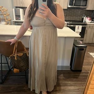 Tan midi dress